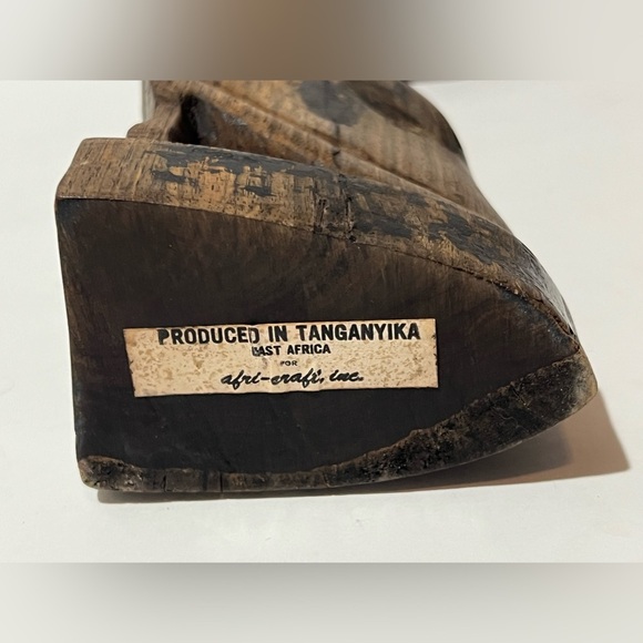 Vintage East Africa Statue Afri-Craft Inc produced in Tanganyika 12.5” H - Picture 8 of 15